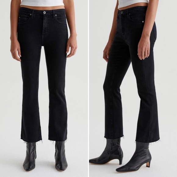 Ag Adriano Goldschmied Denim - AG ADRIANO GOLDSCHMIED Farrah Boot Crop in Sulfur Black Size 30